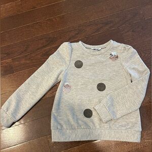 Mayoral Grey Cotton Sweatshirt with Flip Sequins